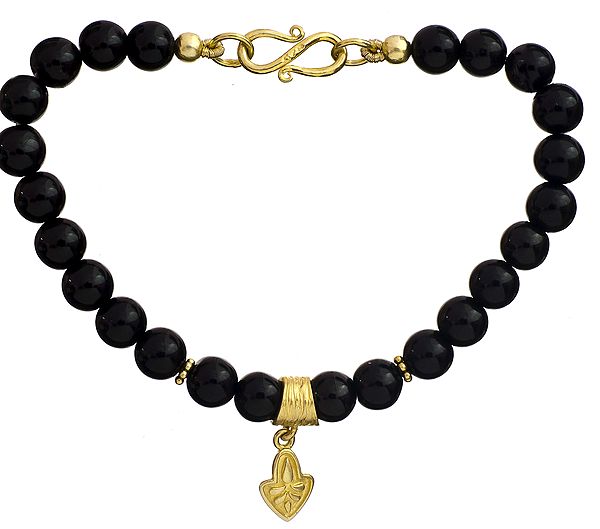 Black Onyx Gold Plated Bracelet