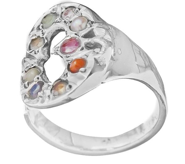 Navaratna OM (AUM) Ring | Sterling Silver Jewelry