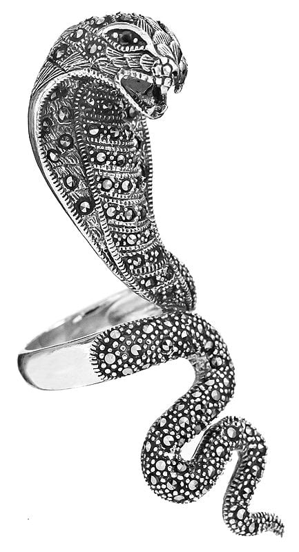 Sterling Kundalini Ring with Marcasite