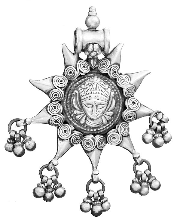 Goddess Durga Pendant with Charms
