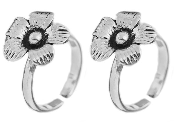 Sterling Flower Toe Rings (Price Per Pair)