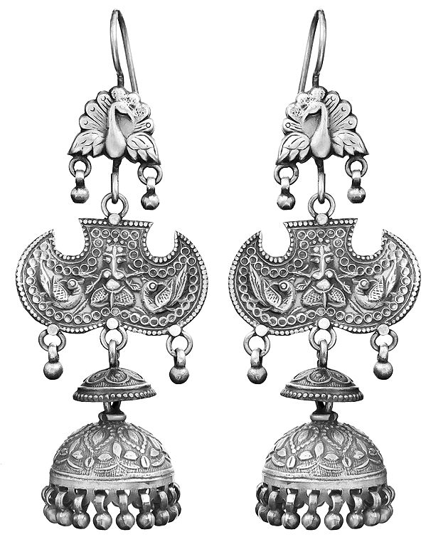 Sterling Ganesha Chandeliers with Peacock