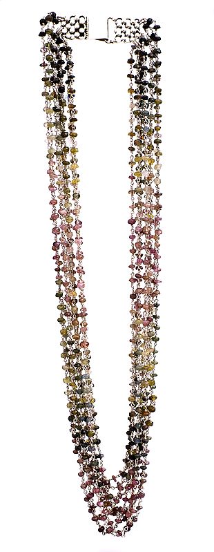 Faceted Tourmaline Beaded Bunch Necklace