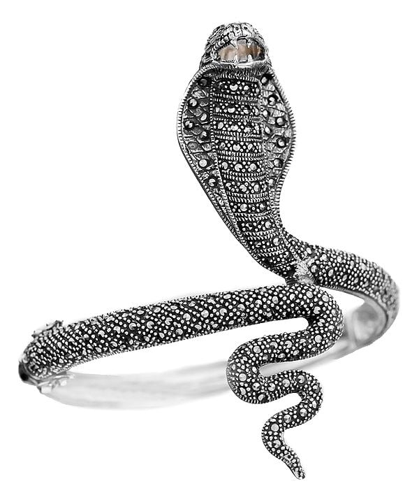 Sterling Serpent Bracelet with Marcasite