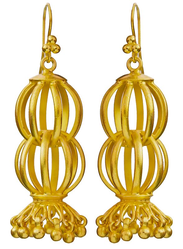 Gold Plated Melon Earrings of Sterling Silver