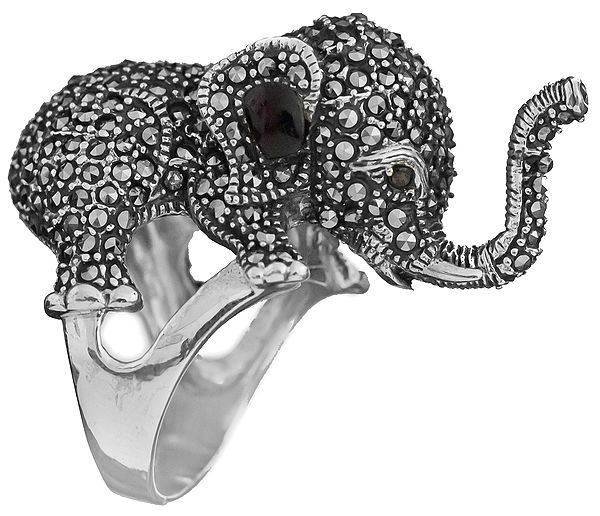 Elephant Ring with Marcasite
