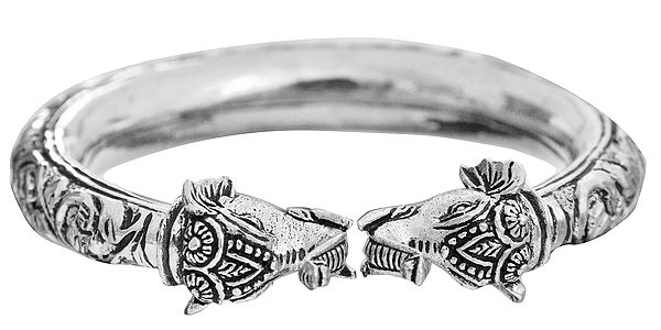 Handcrafted Bangle with Elephant Head Ends