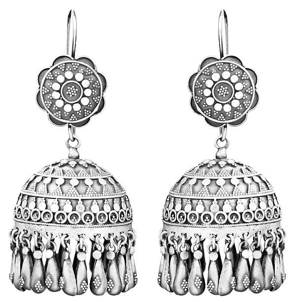 Sterling Earrings with Granulation