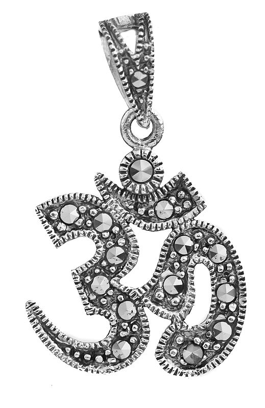 Sterling OM (AUM) Pendant with Marcasite