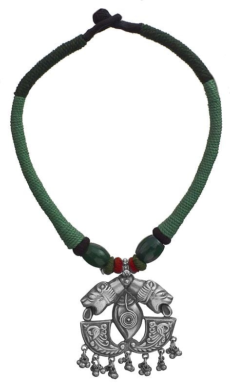 Cord Necklace with Lolling Lions