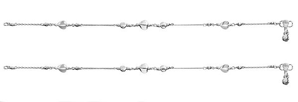 Anklets with Heart-Shape Beads (Price Per Pair)