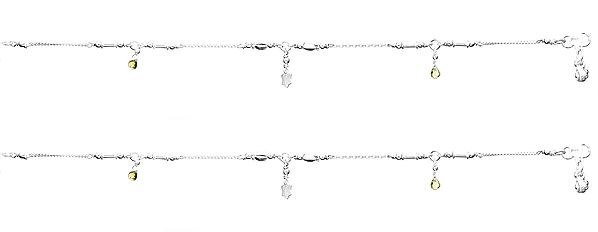 Anklets with Dangling Star and Peridot (Price Per Pair)