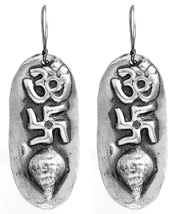 OM (AUM) Swastika Conch Earrings
