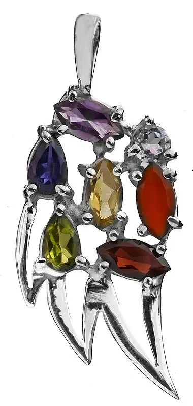 Faceted Gemstone Designer Pendant (Amethyst, Iolite, Peridot, Garnet, Citrine, BT and Carnelian)