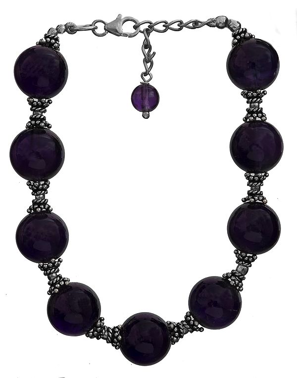 Amethyst Bracelet with Sterling Beads