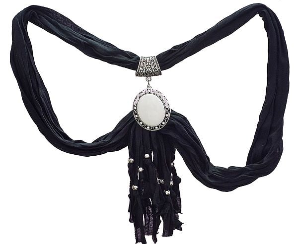Scarf Necklace with Pendent