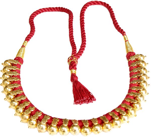 Gold Plated Floral Cord Necklace