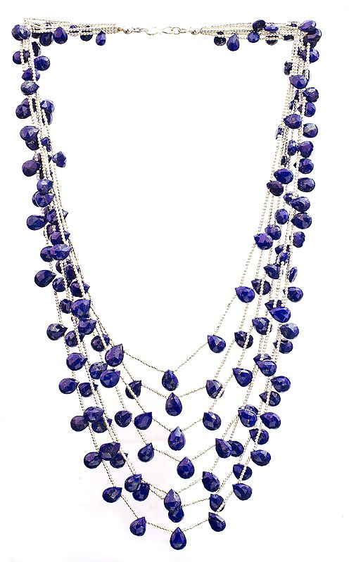 Faceted Lapis Lazuli Seven-Strand Necklace