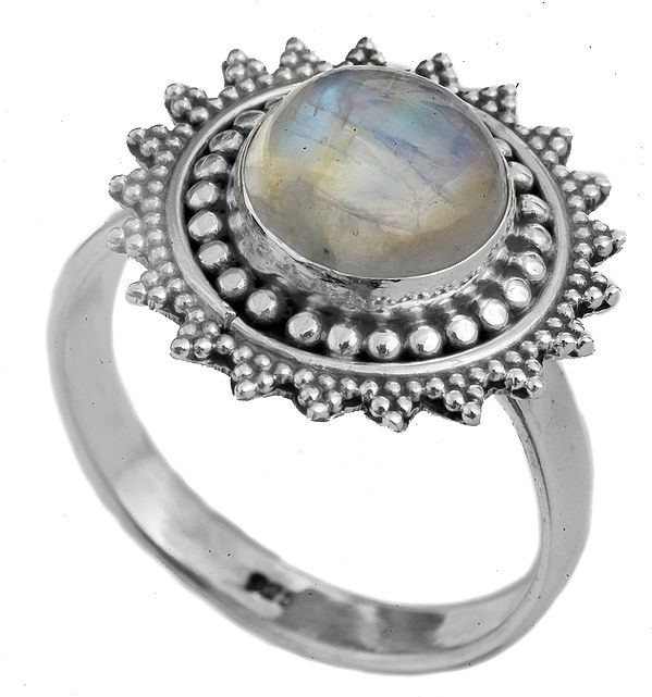 Rainbow Moonstone Chakra Ring