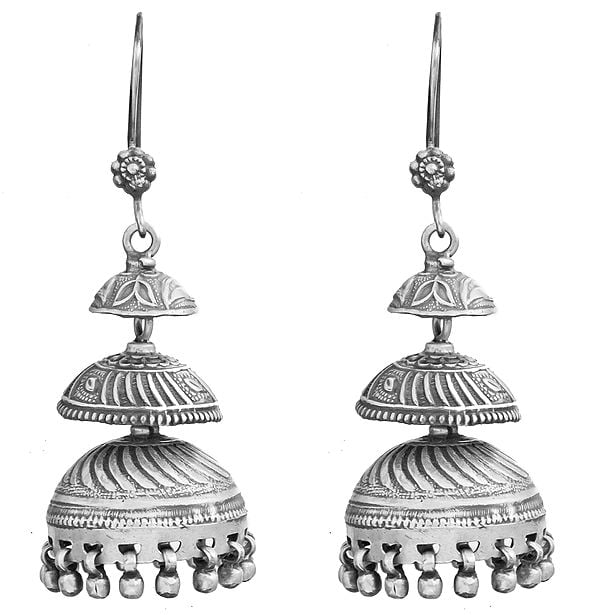 Three-Tiered Jhumki Earrings