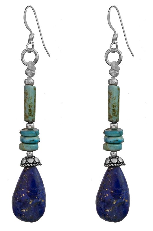 Lapis Lazuli Earrings with Turquoise