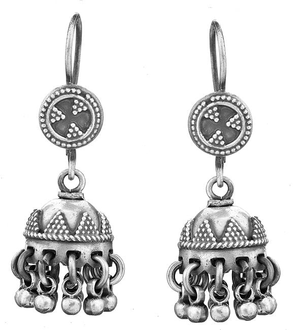 Umbrella Chandeliers Earrings with Granulation
