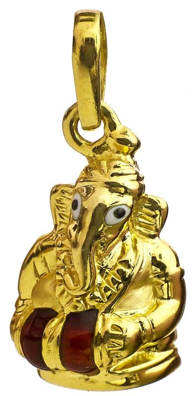Lord Ganesha Playing Drum (Handcrafted Pendant)