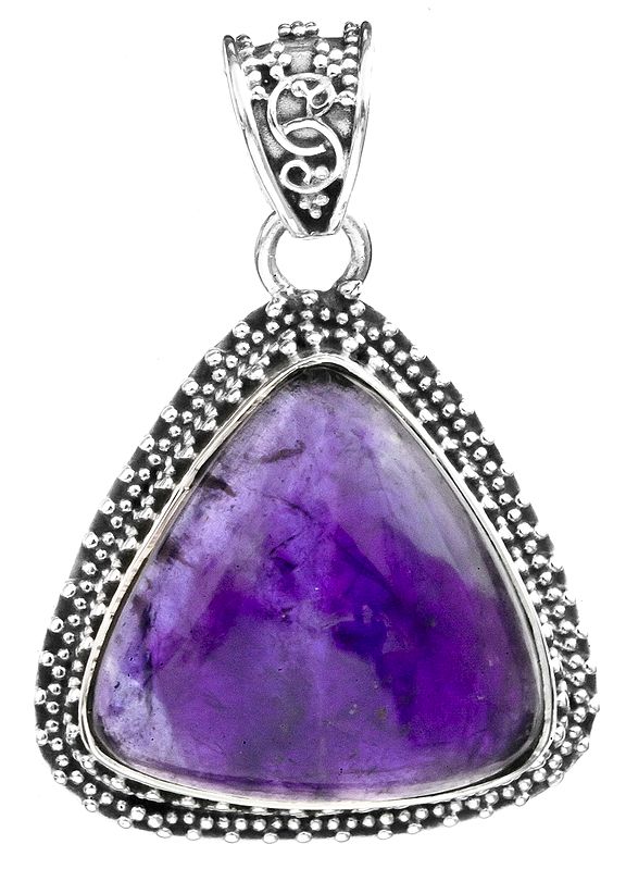 Triangle Gemstone Pendant with Granulation
