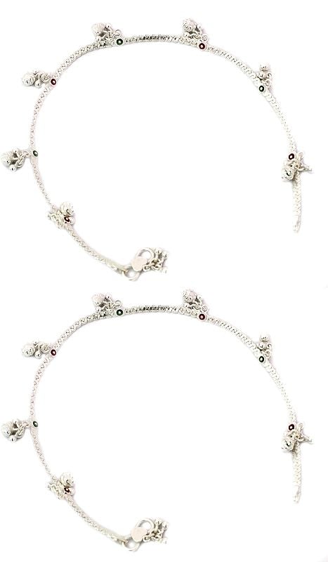 Anklets with Flowers (Price Per Pair)