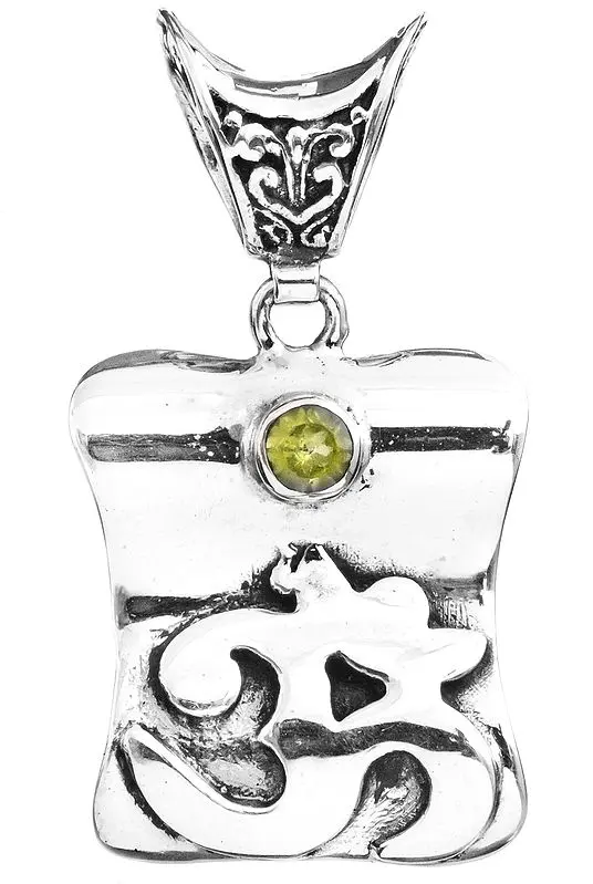 Om (Aum) Pendant with Faceted Gems