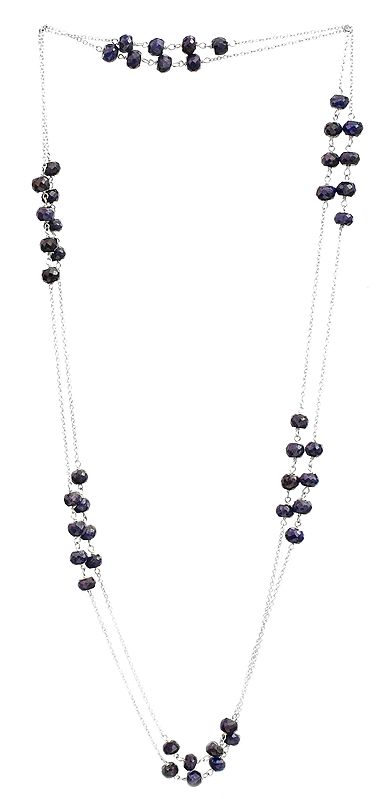 Faceted Sapphire Long Necklace