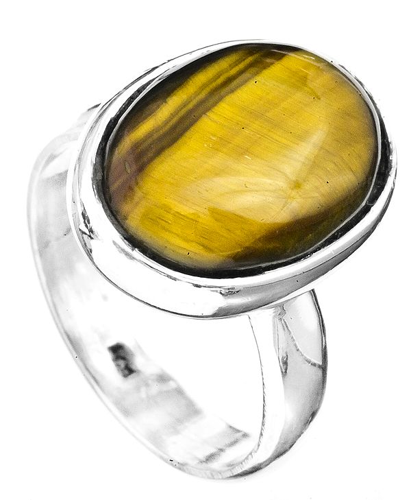 Tiger Eye Oval Ring | Sterling Silver Jewelry