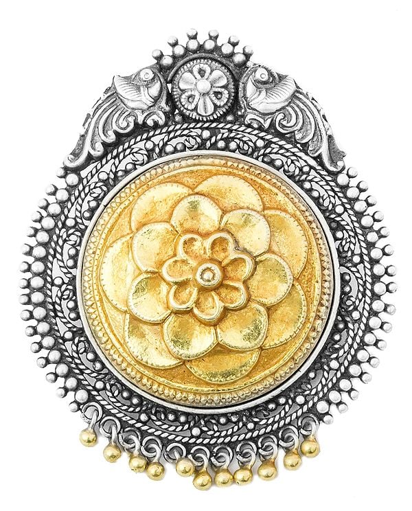 Blooming Flower Gold Plated Pendant (South Indian Temple Jewelry)