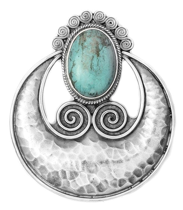 Turquoise Dimple Pendant with Spiral