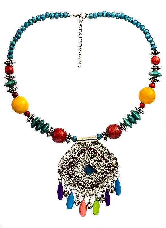 Multicolor Necklace with Ghungroos
