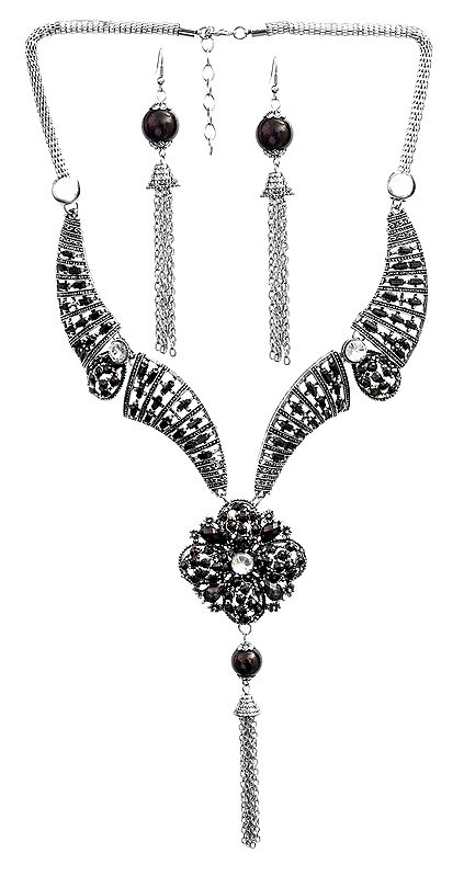 Wedding Tassel Necklace with Earrings Set