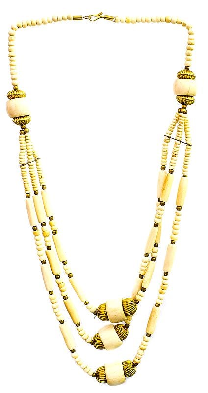 Ivory Three-Strand Beaded Necklace