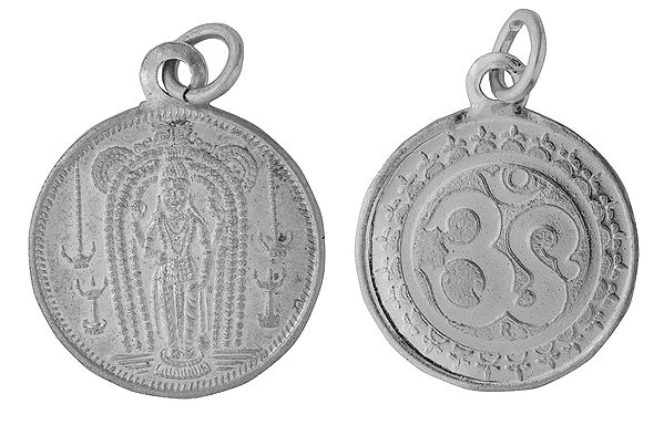Lord Vishnu Pendant with OM on Reverse (Two Sided Pendant)