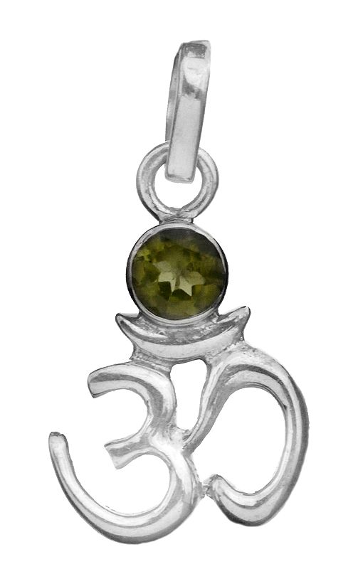 OM (AUM) Pendant with Faceted Peridot