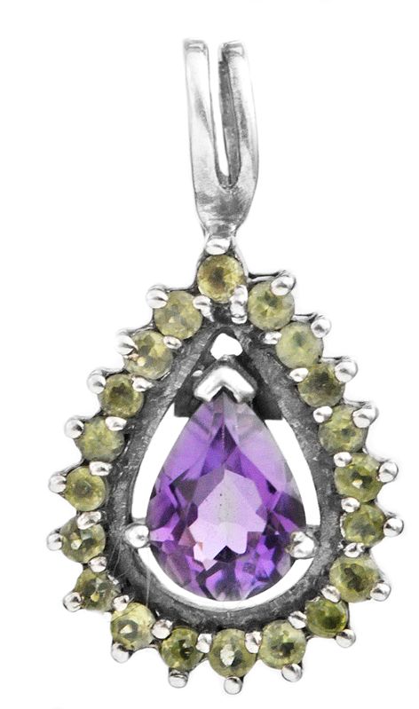 Faceted Amethyst Pendant with Peridot