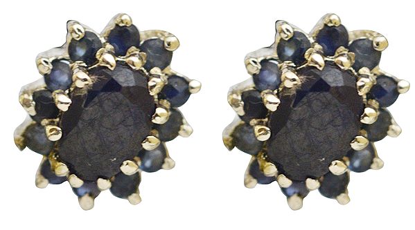 Faceted Black Spinel Tops with Sapphire
