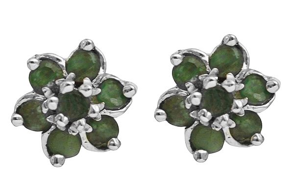 Faceted Emerald Flower Tops
