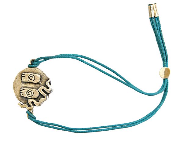 Cord Bracelet with Auspicious Lotus Feet of Lord Vishnu