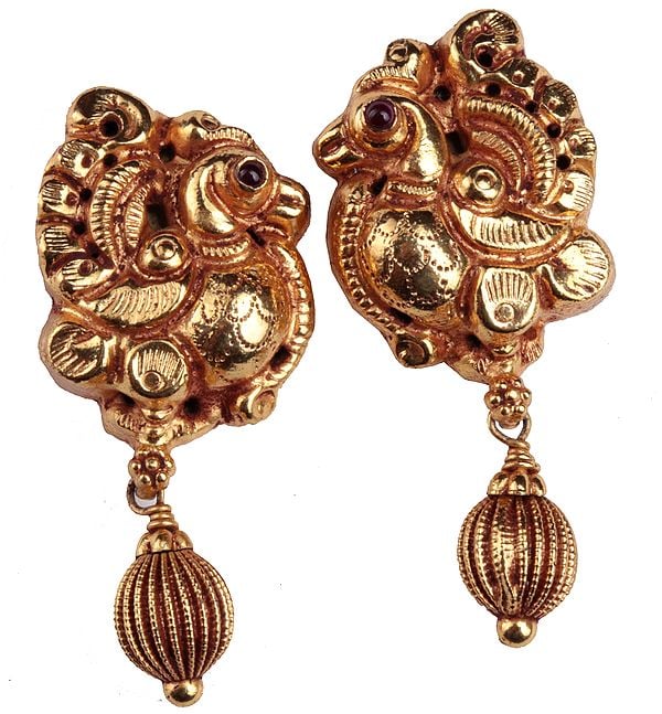Peacock Earrings (South Indian Temple Jewelry)