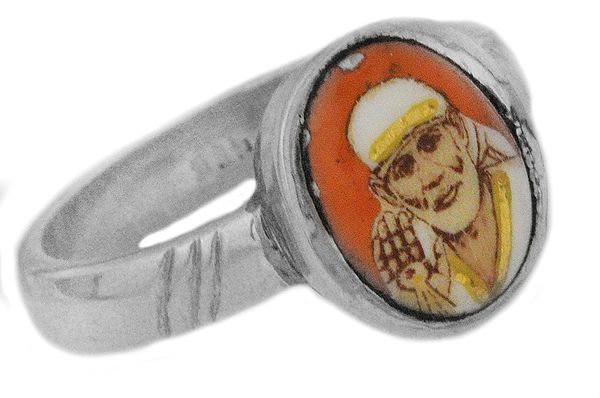 Stainless steel gold plated Saibaba ring