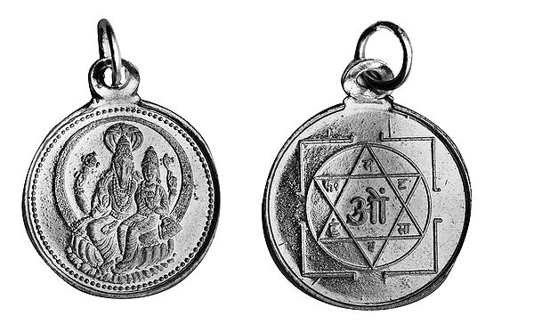 Hayagriva-Lakshmi Pendant with Yantra  on Reverse (Two Sided Pendant)