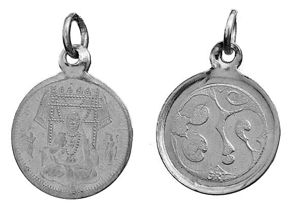 Raghavendra Swami Pendant with OM (AUM) on Reverse (Two Sided Pendant)