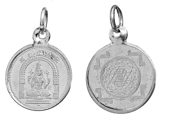 Goddess Mookambika  Pendant with Yantra on Reverse (Two Sided Pendant)