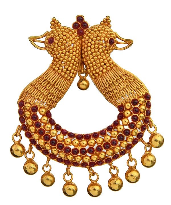 Parrot Pair Designer Pendant (South Indian Temple Jewelry)