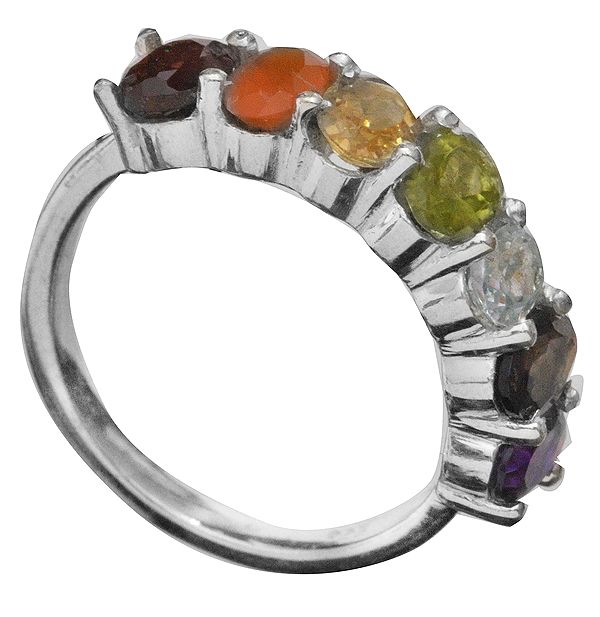 Coloured Curve Gemstones Ring